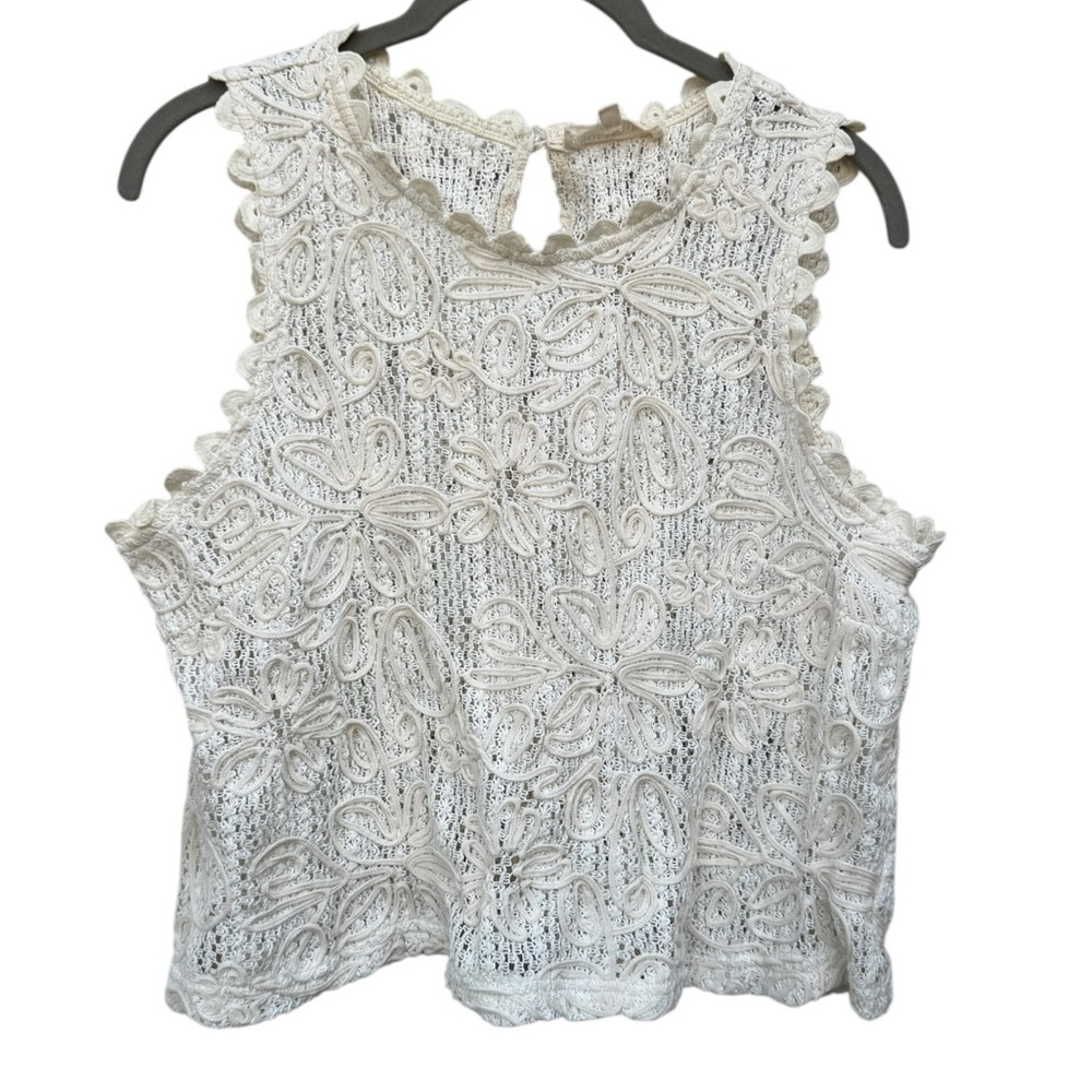 Solitaire Cream Lace Crop Top size Large - Picture 2 of 6